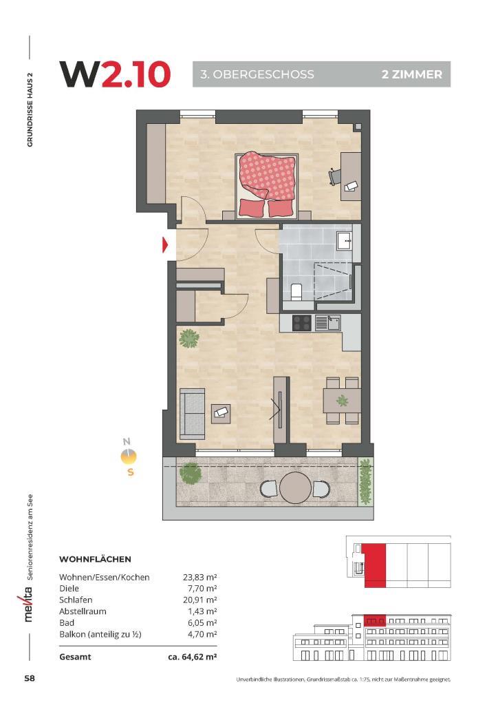 Wohnung zum Kauf provisionsfrei 508.000 € 2 Zimmer 64,6 m²<br/>Wohnfläche 4.<br/>Geschoss Süd - West Radolfzell 78315