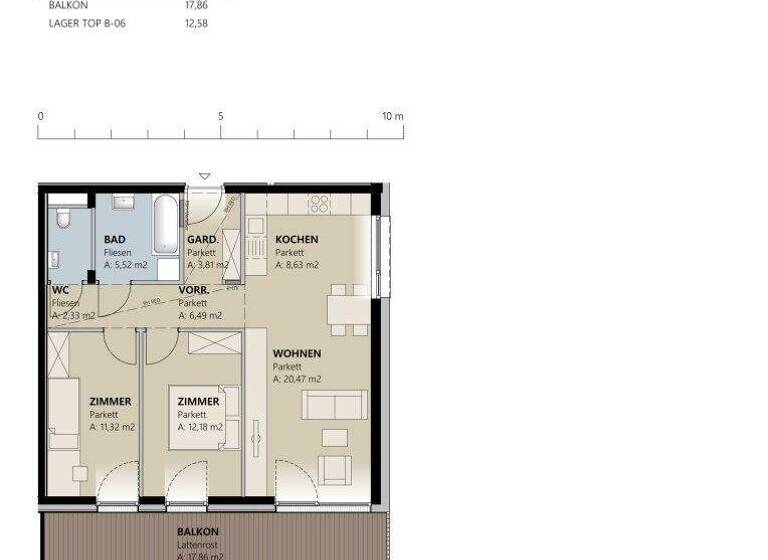 Wohnung zum Kauf - Erstbezug 512.674 € 3 Zimmer 70,6 m² 2. Geschoss Kappl 6555