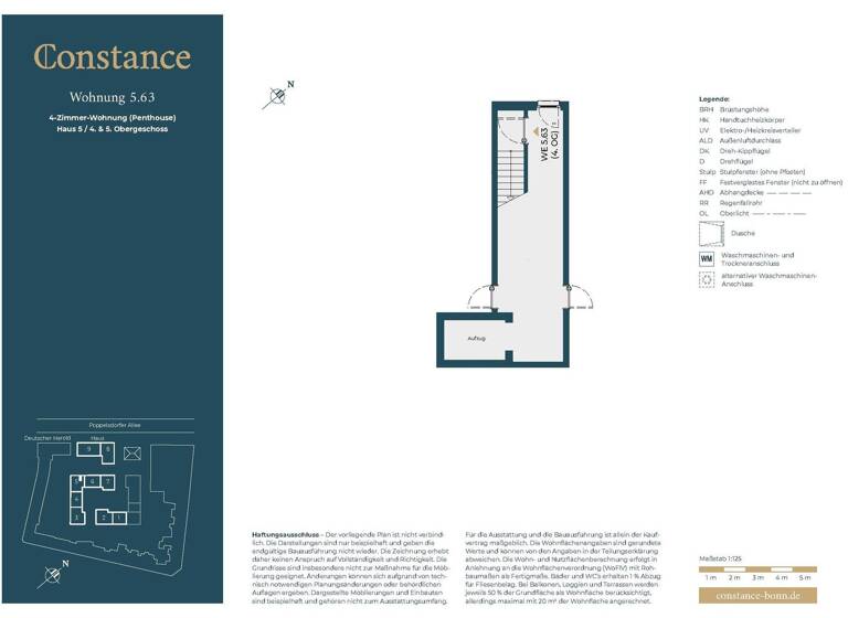 Penthouse zum Kauf - Erstbezug 1.299.000 € 4 Zimmer 134,8 m² 5. Geschoss Zentrum Bonn 53115