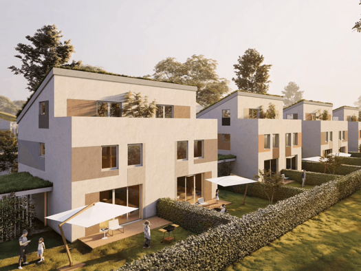 Doppelhaushälfte zur Miete - Erstbezug 1.750 € 5 Zimmer 117,2 m² 117,2 m² Grundstück frei ab 01.11.2025 Am Herrenhof 1-30 Eschollbrücken Pfungstadt 64319