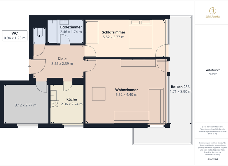 Wohnung zur Miete 1.200 € 3 Zimmer 75 m² 2. Geschoss frei ab sofort Bad Wiessee 83707