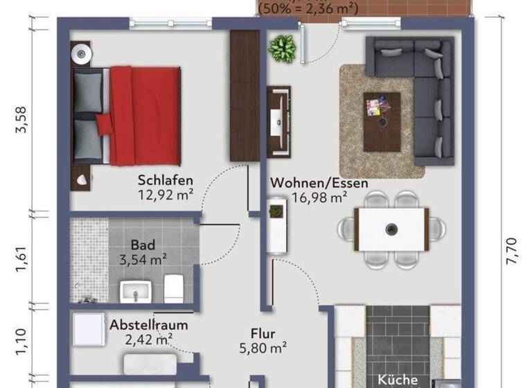 Wohnung zum Kauf 295.000 € 3 Zimmer 63,6 m² 6. Geschoss frei ab sofort Bauvereinstraße 21 Wöhrd Nürnberg 90489