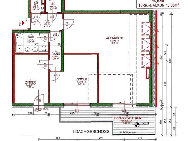 Wohnung zum Kauf - Erstbezug 539.100 € 3 Zimmer 95 m² 3. Geschoss Simmering 1110