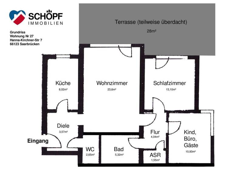 Wohnung zum Kauf 179.000 € 3 Zimmer 83,5 m² 2. Geschoss frei ab sofort Hanna-Kirchner-Straße 7 St Johann Saarbrücken 66123