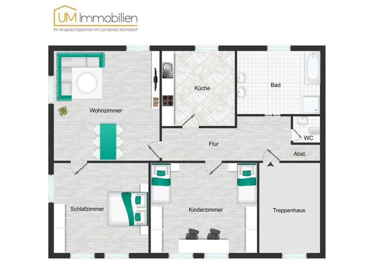 Wohnung zur Miete 730 € 3 Zimmer 85 m² 1. Geschoss Buchbach 84428