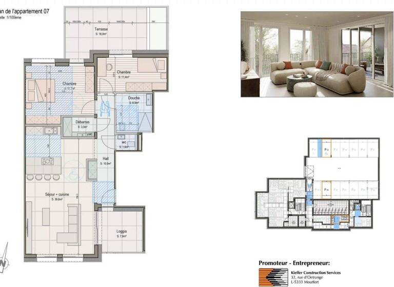 Studio zum Kauf provisionsfrei 935.940 € 107,2 m² 1. Geschoss Rue St. Laurent 3 Lorentzweiler 7370