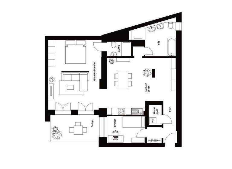 Wohnung zur Miete 1.395 € 2 Zimmer 95,6 m² EG Moningerstraße 11b Weststadt Karlsruhe 76135