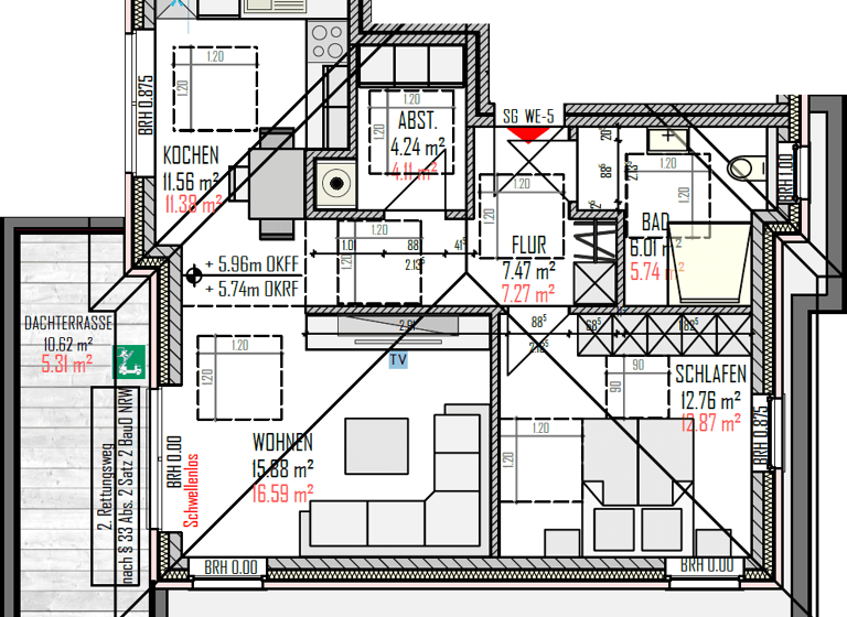 Wohnung zur Miete 949 € 2 Zimmer 63,3 m² 2. Geschoss frei ab 01.07.2026 Enscheder Str. 290/292 Gronau 48599