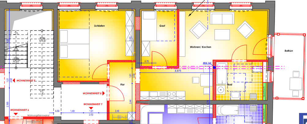 Wohnung zur Miete 690 € 3 Zimmer 86,5 m²<br/>Wohnfläche 1.<br/>Geschoss Ritterstr. 19 Calbe Calbe (Saale) 39240