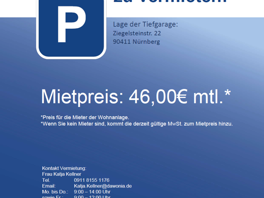 Garage zur Miete 46 € Ziegelsteinstr. 22 Loher Moos Nürnberg 90411