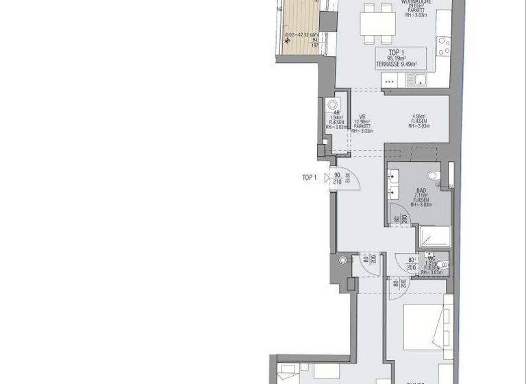 Terrassenwohnung zum Kauf - Erstbezug 690.000 € 4 Zimmer EG Kutschkergasse Wien 1180