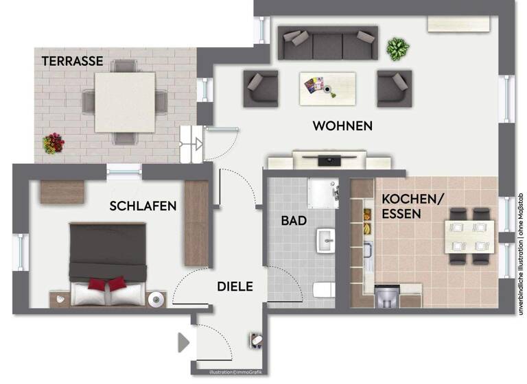 Wohnung zur Miete 1.292 € 2,5 Zimmer 68 m² EG Neugereutstraße 10 Süd Stuttgart 70199