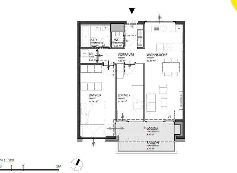 Wohnung zum Kauf 364.000 € 2 Zimmer 57,1 m² 4. Geschoss Josef-Deutsch-Strasse 5 Wien 1100