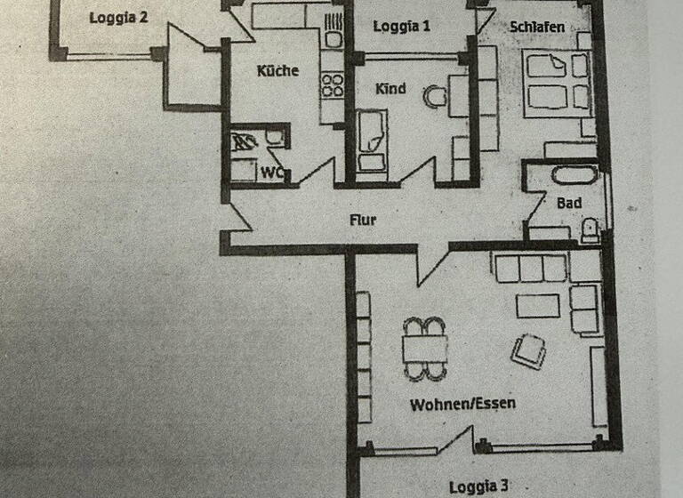 Wohnung zur Miete 960 € 3 Zimmer 96 m² 2. Geschoss Virchowstrasse 17 Siegen 57074