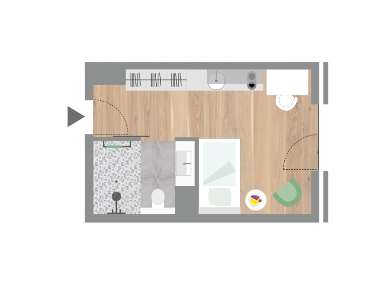 Wohnung zum Kauf provisionsfrei 189.699 € 1 Zimmer 24,4 m² 1. Geschoss Sternstraße 1-9 Lingen Lingen (Ems) 49809