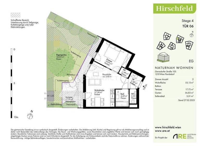 Wohnung zum Kauf - Erstbezug provisionsfrei 339.900 € 2 Zimmer 53,1 m² Wien 1210