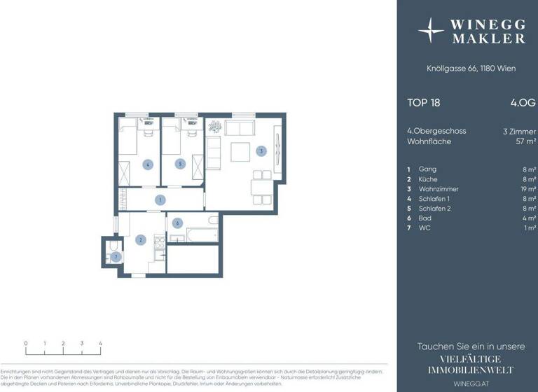 Wohnung zum Kauf 199.000 € 3 Zimmer 57,2 m² 4. Geschoss Knöllgasse Wien 1100