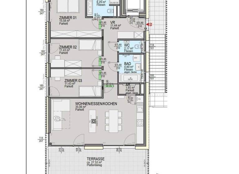 Wohnung zum Kauf 976.300 € 4 Zimmer 99,9 m² Villacher Vorstadt Klagenfurt am Wörthersee 9020