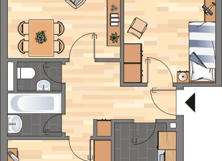 Wohnung zur Miete 509 € 2 Zimmer 60 m² 3. Geschoss frei ab 29.04.2026 Hermann-Löns-Straße 25 Vorsfelde Wolfsburg 38448