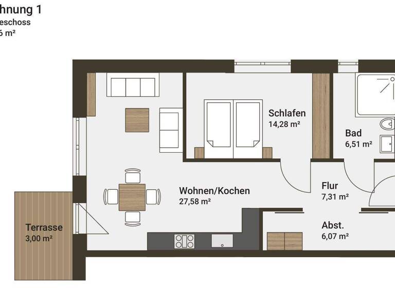 Terrassenwohnung zum Kauf provisionsfrei 246.700 € 2 Zimmer 64,8 m² 2 Geschosse frei ab 01.12.2026 Süderlück 25 Steinbergkirche 24972