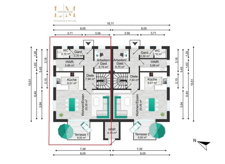 Doppelhaushälfte zum Kauf - Erstbezug 375.000 € 5 Zimmer 125 m² 375 m² Grundstück Mulsum Kutenholz 27449
