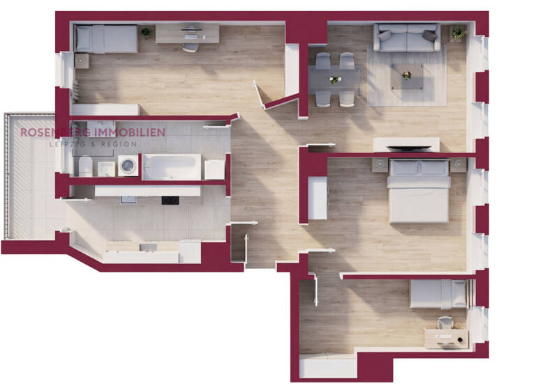 Wohnung zum Kauf 249.900 € 4 Zimmer 90,9 m² 2. Geschoss Schnorrstraße 40 WE05 Schleußig Leipzig / Schleußig 04229