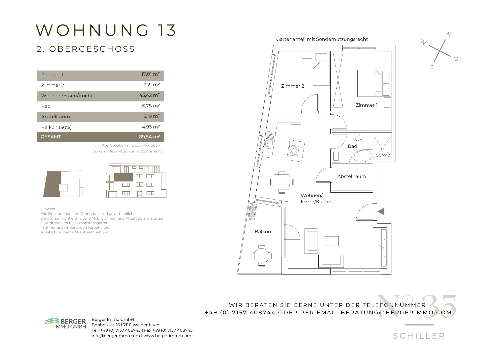 Wohnung zum Kauf provisionsfrei als Kapitalanlage geeignet 649.000 € 3 Zimmer 89,5 m²<br/>Wohnfläche Schillerstraße 35 Waldenbuch 71111