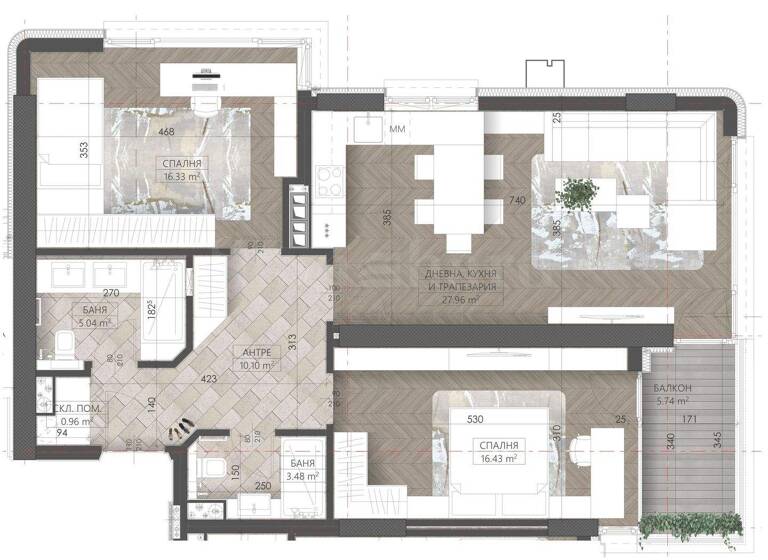 Studio zum Kauf 320.658 € 3 Zimmer 123,3 m² Sofia