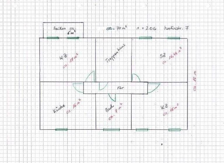 Wohnung zur Miete 518 € 3 Zimmer 75 m² 3. Geschoss frei ab sofort Martinstr. 7 Buckau Magdeburg 39104