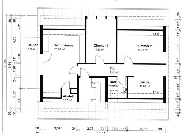 Wohnung zur Miete - Erstbezug 1.500 € 3 Zimmer 80,7 m² 2. Geschoss frei ab sofort Untere-Sooäcker-Straße 11 Böhringen Radolfzell am Bodensee 78315