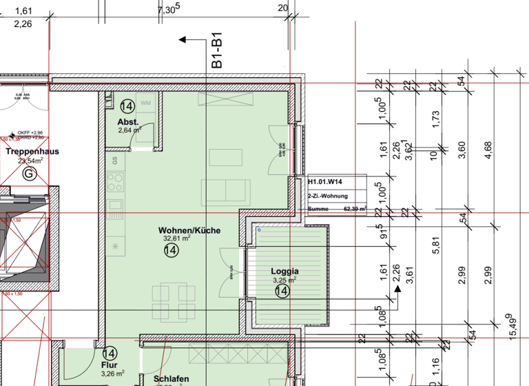 Wohnung zum Kauf - Erstbezug provisionsfrei 332.500 € 2 Zimmer 62,4 m² Euren Trier 54294