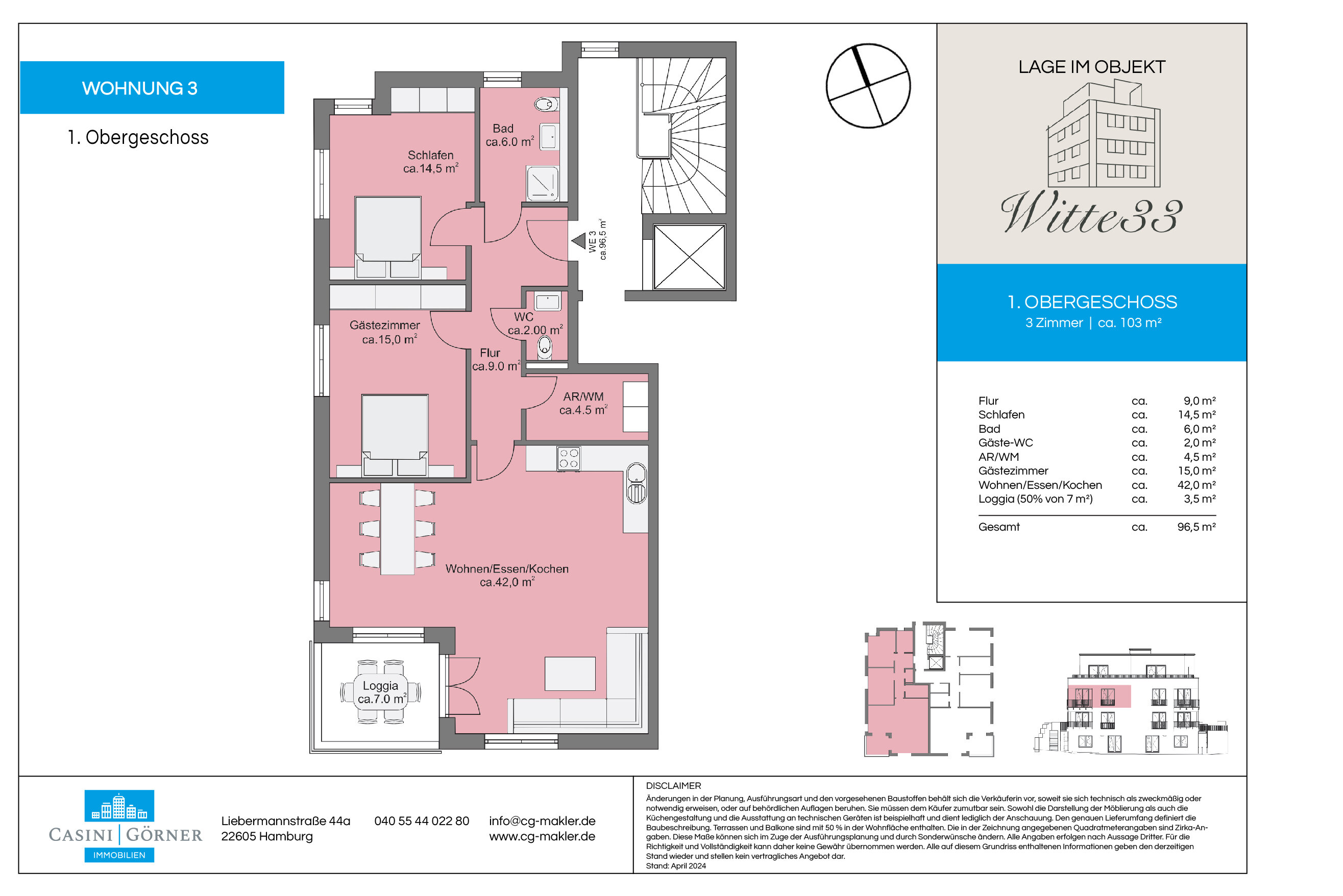 Wohnung zum Kauf provisionsfrei 825.000 € 3 Zimmer 96,5 m²<br/>Wohnfläche 1.<br/>Geschoss 01.04.2025<br/>Verfügbarkeit Bahrenfeld Hamburg 22761