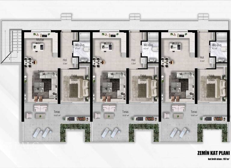 Terrassenwohnung zum Kauf - Erstbezug provisionsfrei 215.000 € 2 Zimmer 45 m² frei ab sofort Esenpe 99400