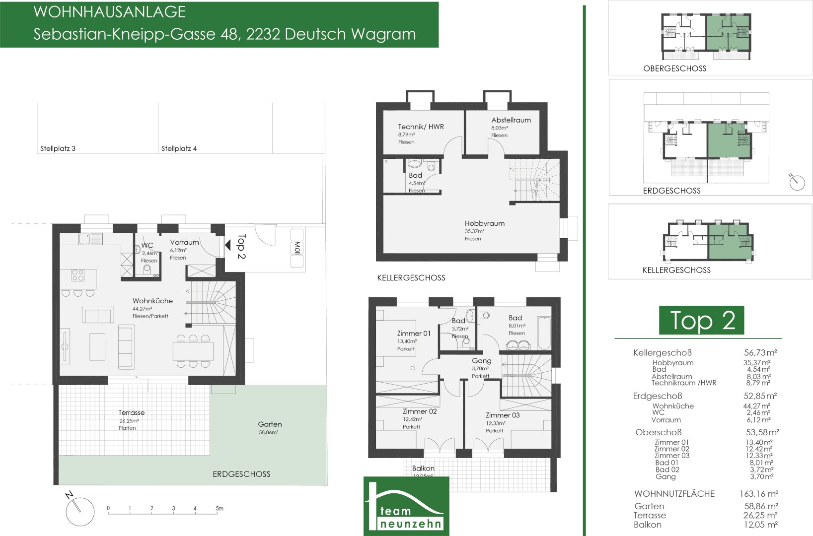 Doppelhaushälfte zur Miete 1.773 € 4 Zimmer 163,8 m²<br/>Wohnfläche Sebastian Kneipp-Gasse 48 Deutsch-Wagram 2232