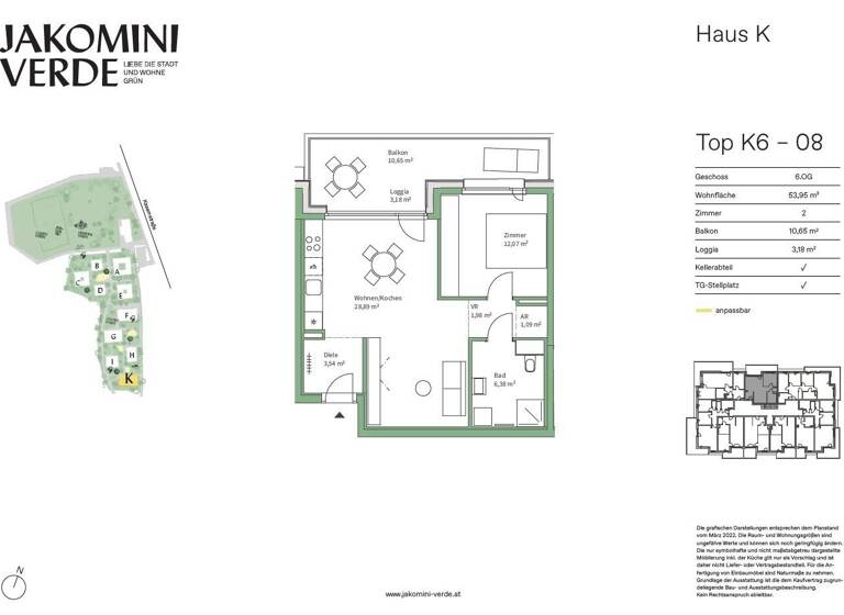 Wohnung zum Kauf provisionsfrei 299.000 € 2 Zimmer 54,1 m² Jakomini Graz 8010