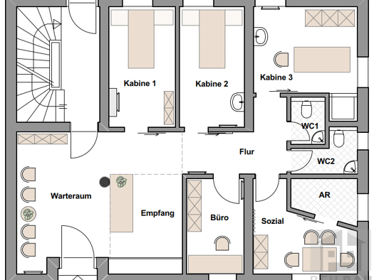 Praxis zur Miete provisionsfrei 6 Zimmer 91 m² Bürofläche Karolinenstr. 13 Ansbach 91522