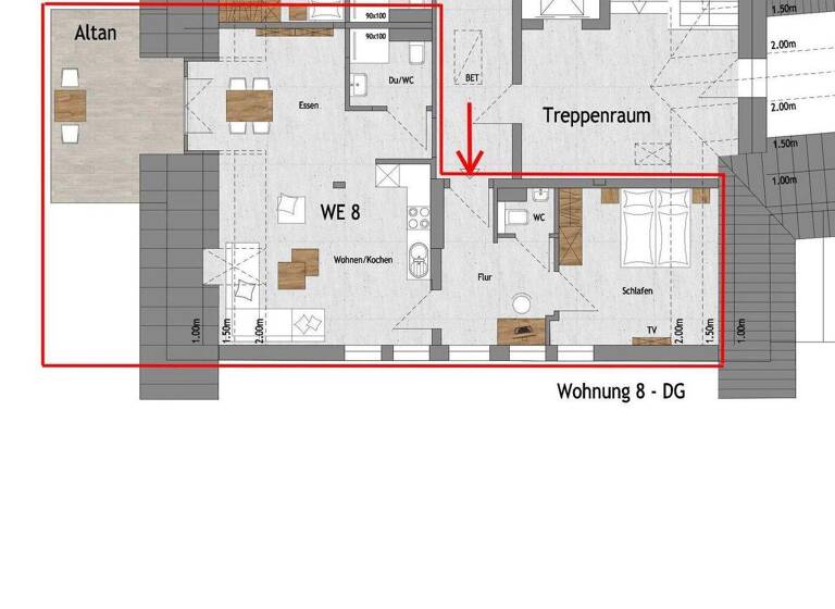 Wohnung zur Miete 760 € 2 Zimmer 57 m² Delleweg 21 Langewiese Winterberg 59955