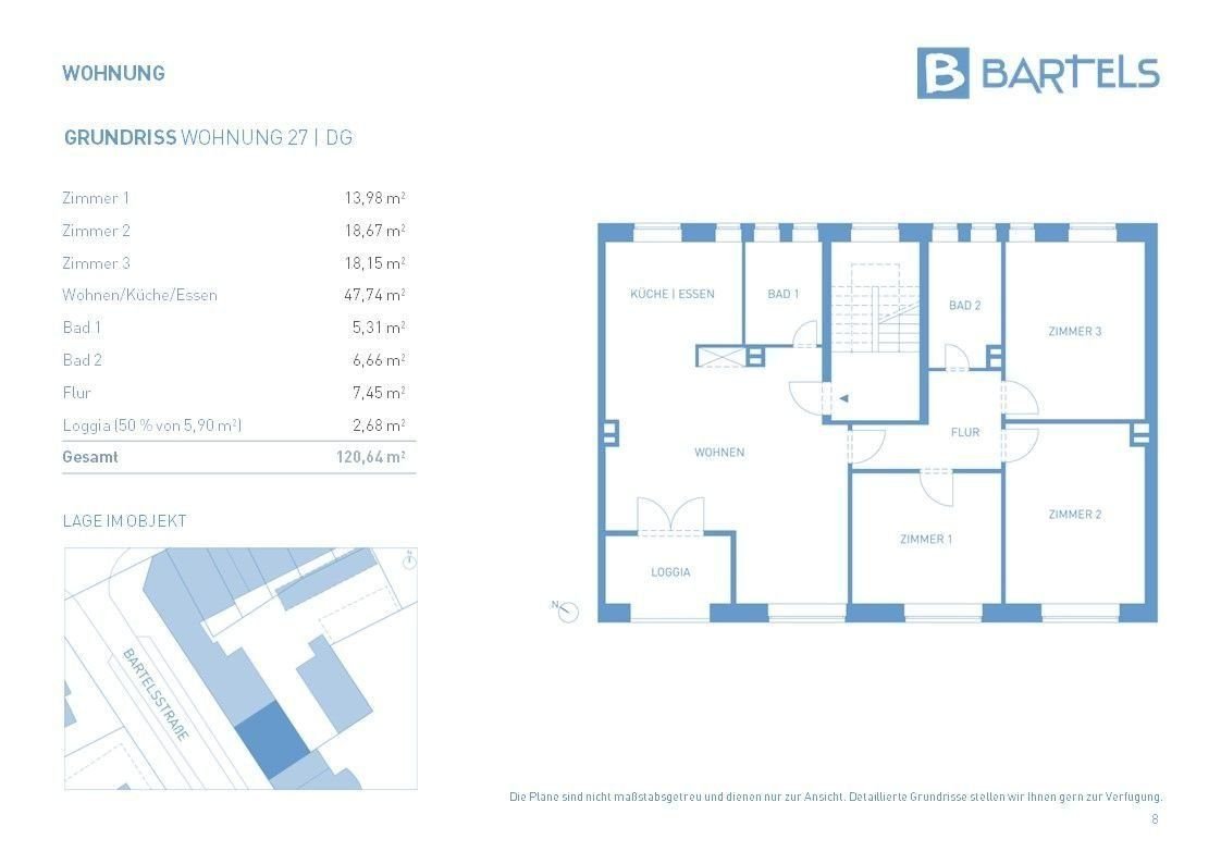 Penthouse zum Kauf provisionsfrei 920.000 € 4 Zimmer 120 m²<br/>Wohnfläche 4.<br/>Geschoss ab sofort<br/>Verfügbarkeit Bartelsstraße 74 Sternschanze Hamburg 20357