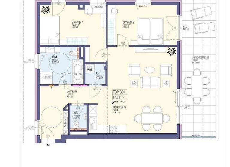 Wohnung zum Kauf - Erstbezug 718.000 € 3 Zimmer 87,3 m² 3. Geschoss frei ab 31.12.2027 Lind Villach 9500