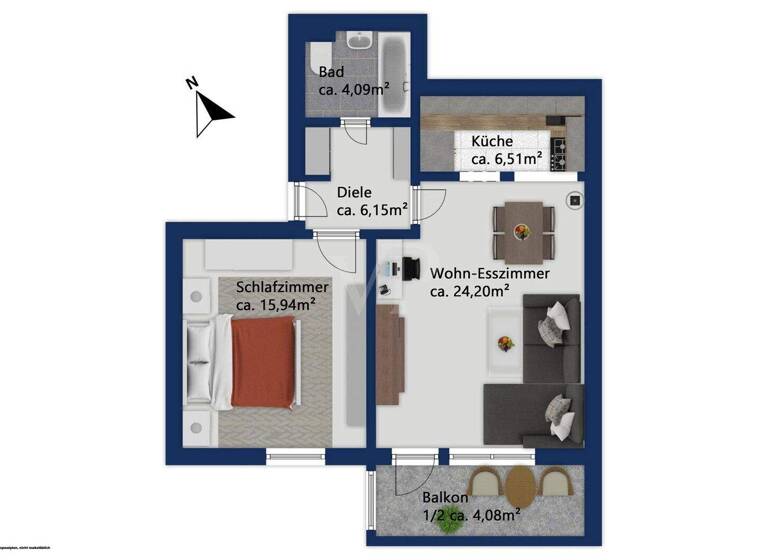 Wohnung zum Kauf 449.000 € 2 Zimmer 61 m² 1. Geschoss Haar 85540