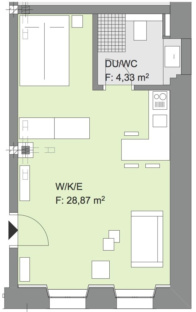 Loft zum Kauf provisionsfrei 195.000 € 1 Zimmer 33 m²<br/>Wohnfläche Otto - Seeling - Promenade 10 Stadtpark / Stadtgrenze 22 Fürth 90762