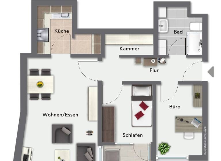 Wohnung zum Kauf 298.000 € 3 Zimmer 62 m² 2. Geschoss Innenstadt-West Karlsruhe 76133