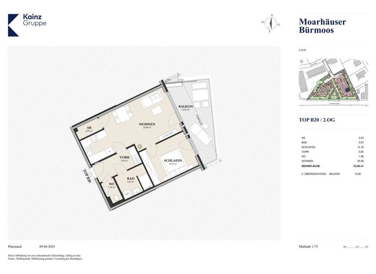 Wohnung zum Kauf - Erstbezug 244.000 € 2 Zimmer 53 m² 2. Geschoss Bürmoos 5111