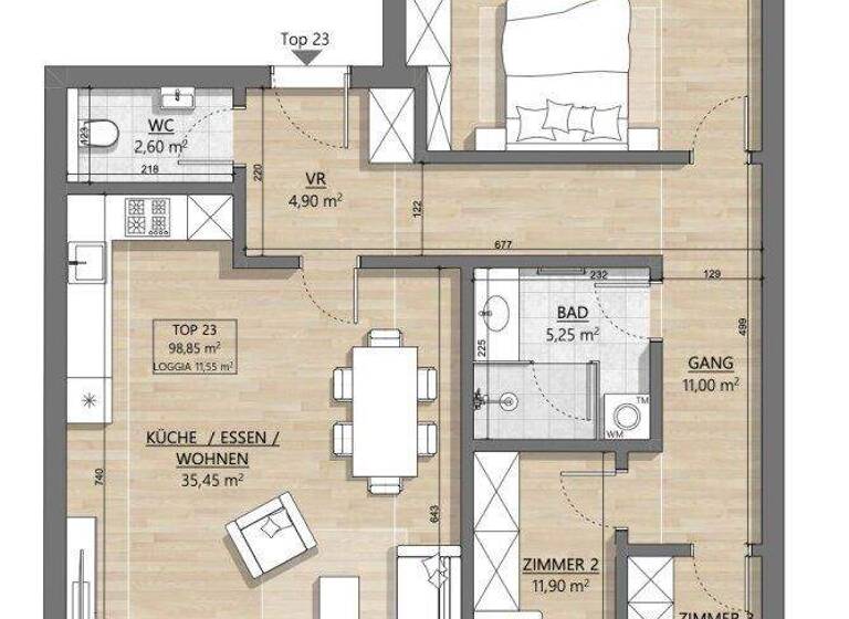 Wohnung zum Kauf - Erstbezug 740.877 € 4 Zimmer 98,8 m² 4. Geschoss Bräuhausgasse Wien 1050