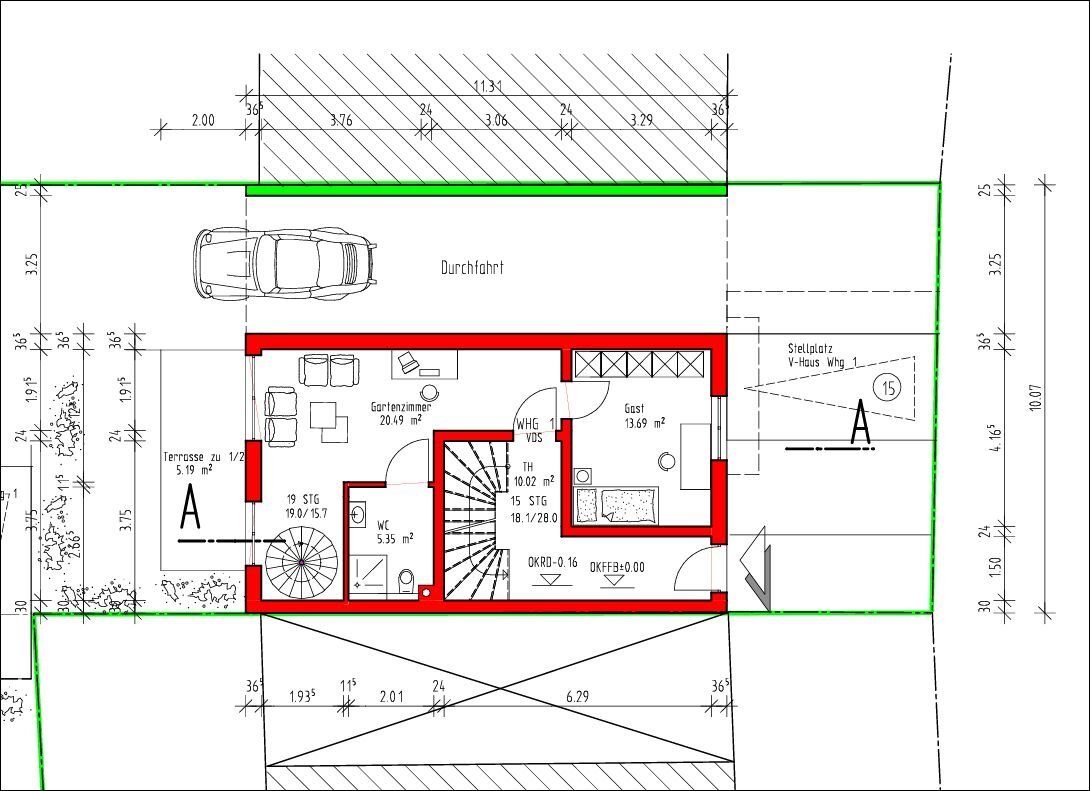 Maisonette zur Miete 1.590 € 4,5 Zimmer 126 m²<br/>Wohnfläche EG<br/>Geschoss Damm Aschaffenburg / Damm 63741