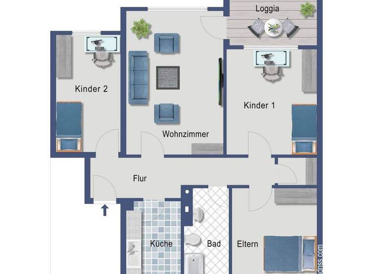 Wohnung zum Kauf 270.000 € 4 Zimmer 93 m² 3. Geschoss Landwasser Freiburg im Breisgau 79110