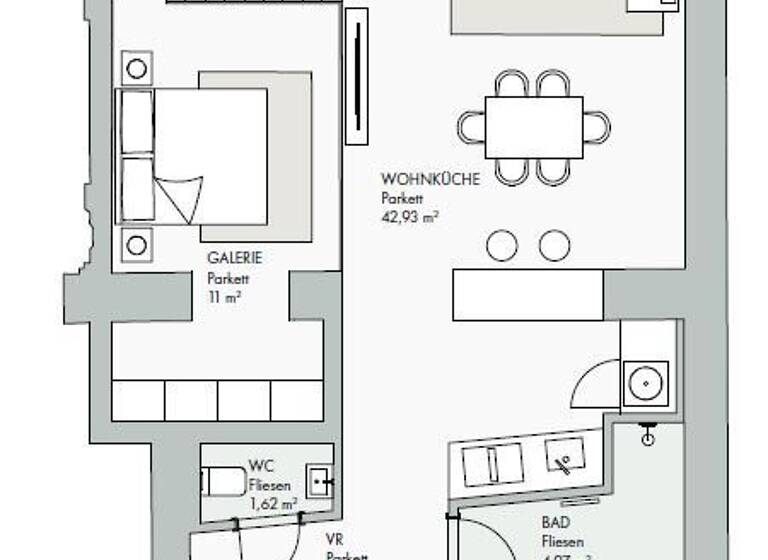 Wohnung zum Kauf - Erstbezug 498.000 € 2 Zimmer 66 m² EG Wien 1070