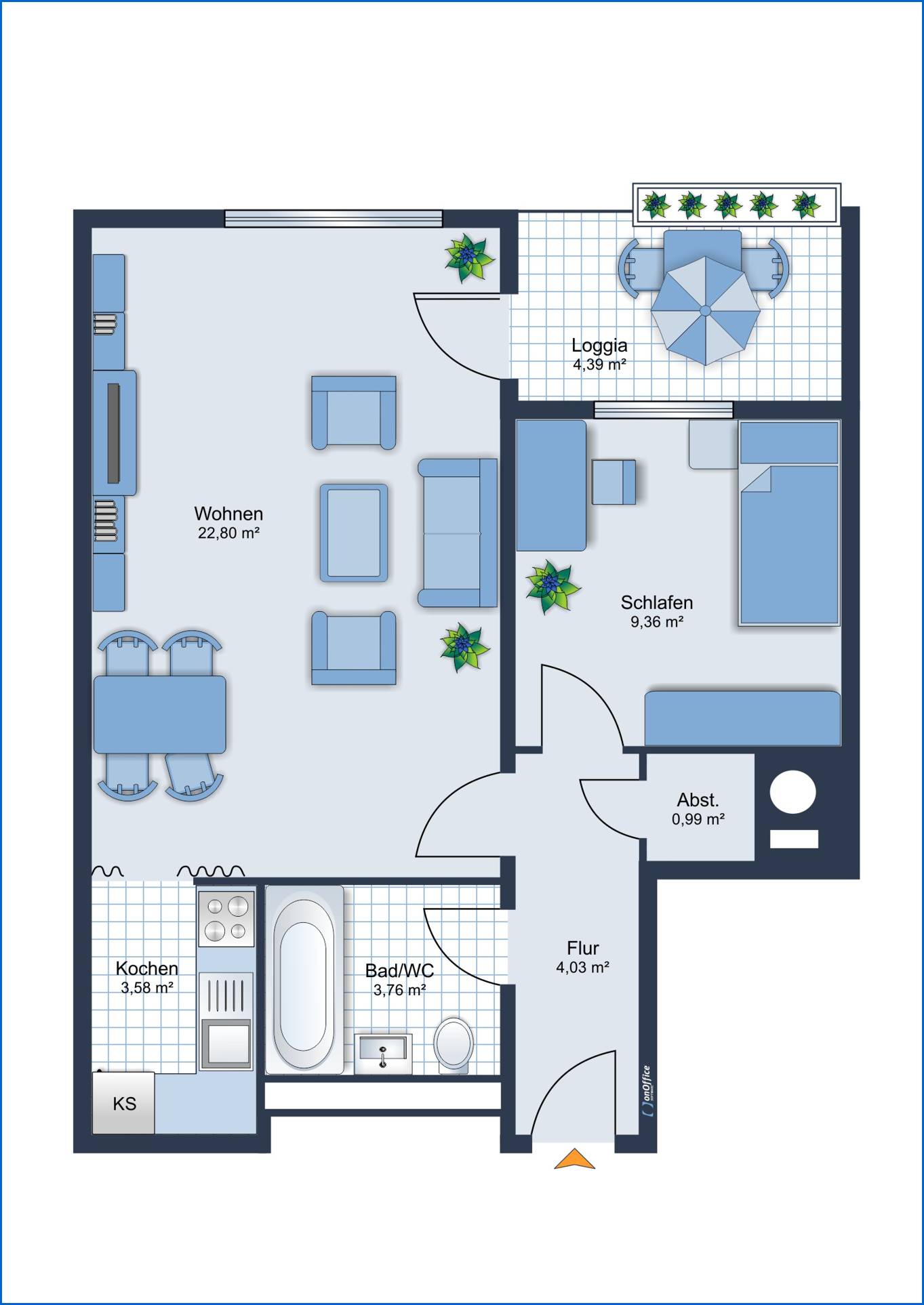 Wohnung zum Kauf 129.000 € 2 Zimmer 46,8 m²<br/>Wohnfläche 2.<br/>Geschoss Stockach Stockach 78333