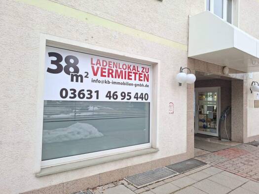 Ladenfläche zur Miete provisionsfrei 380 € 1 Zimmer 38,7 m² Verkaufsfläche Stolberger Str. 41 Nordhausen 99734