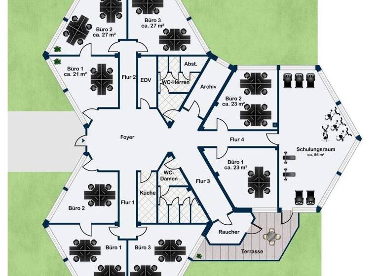 Bürofläche zur Miete 9 € 3 Zimmer 82,7 m² Bürofläche Fürfeld Bad Rappenau / Fürfeld 74906